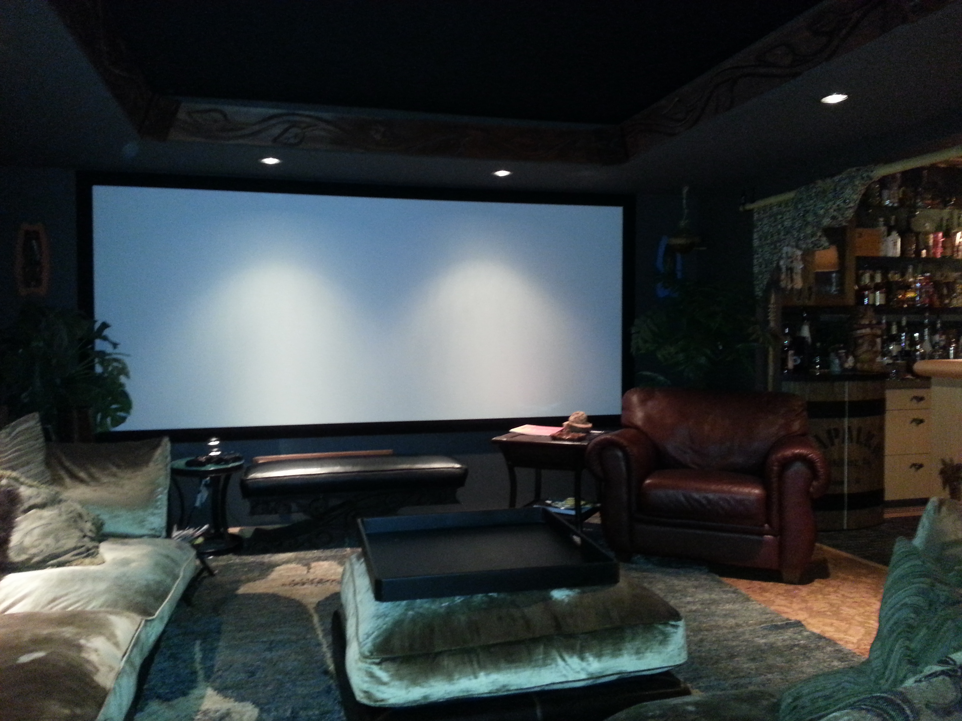 TIKI THEMED THEATRE ROOM